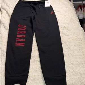 Jordan Kids Black Joggers with Red Logo